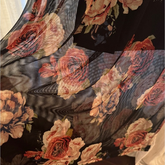 Monteau Floral Sheer Mesh Dress with Slip - Picture 5 of 7